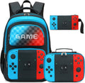 Octsky Boys School Backpack with Lunch Box – Blue Gaming Backpack for Kids