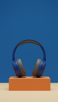 Wireless headphones in electric blue