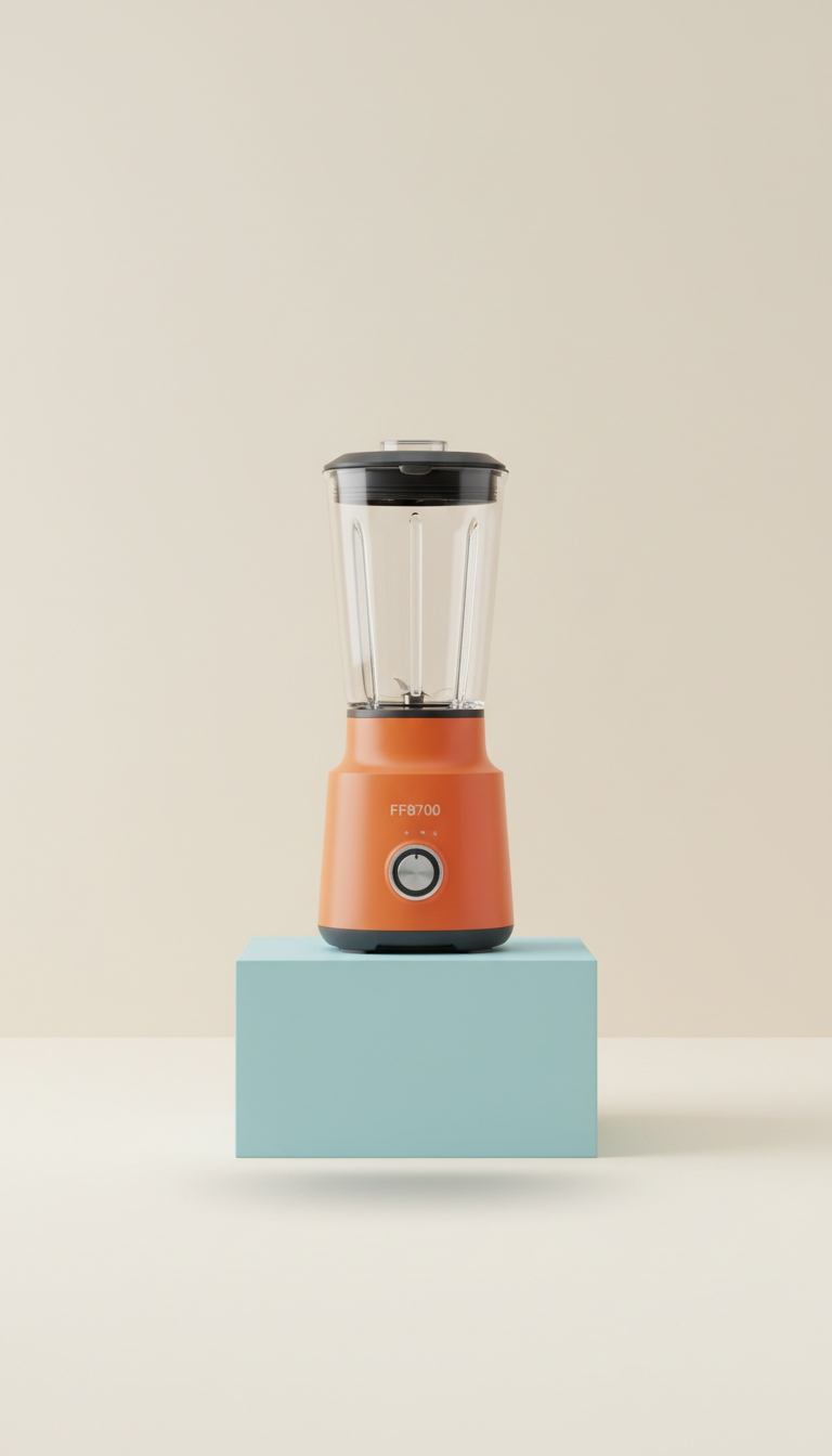 Smart kitchen blender in signal orange